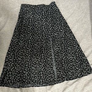 Floral Black and White Skirt